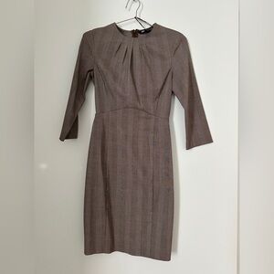 Zara Plaid Brown Dress